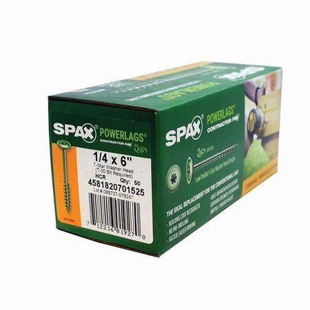 Spax Spax 5034888 6 in. PowerLags Washer Head Construction Screws; Pack of 50 5034888